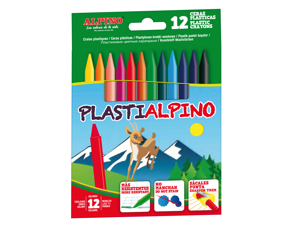 LAPIS CERA PLASTIALPINO CAIXA DE 12 CORES