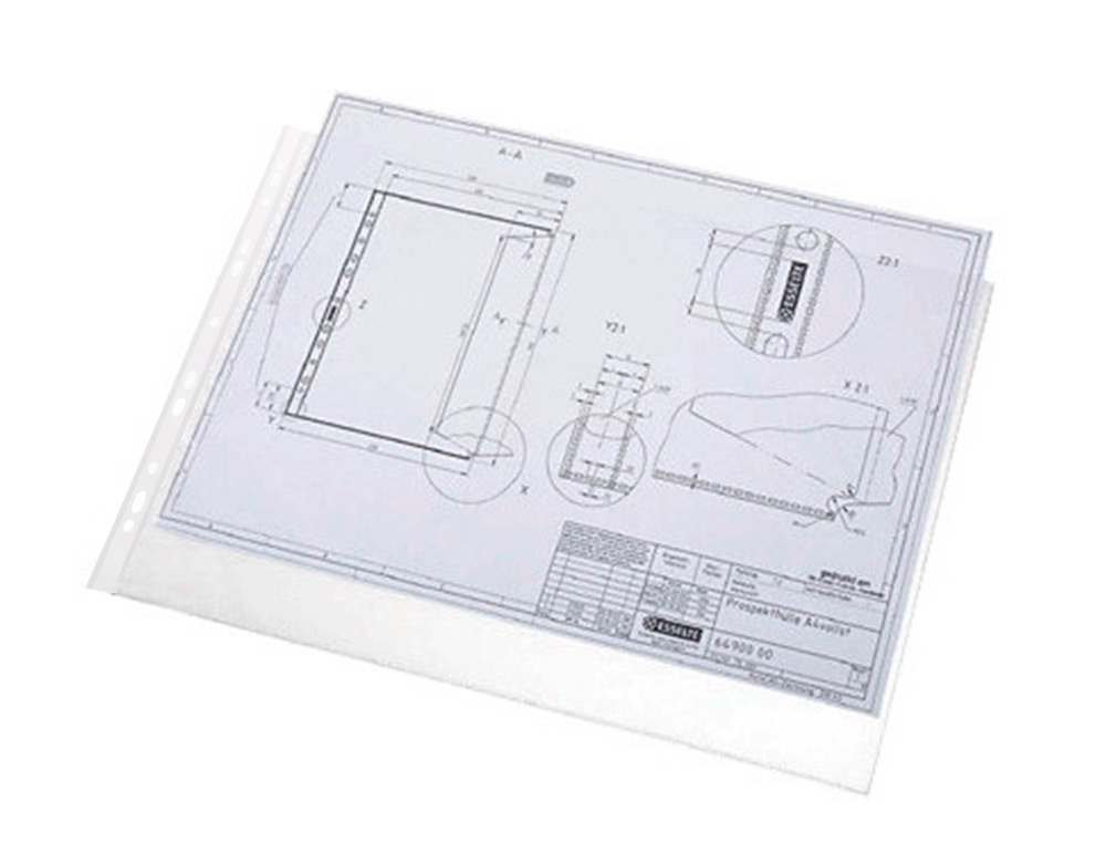 BOLSA CATALOGO/MICA Q-CONNECT DIN A3 AO BAIXO 80 MICRONS CRISTAL COM ABERTURA SUPERIOR - BOLSA DE 10