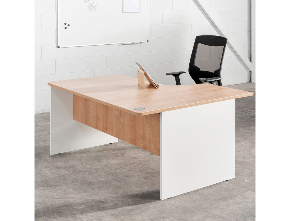 ALA PARA MESA ROCADA SERIE WORK 180X120 CM DIREITA ACABAMENTO AB02 ALUMINIO/CINZA