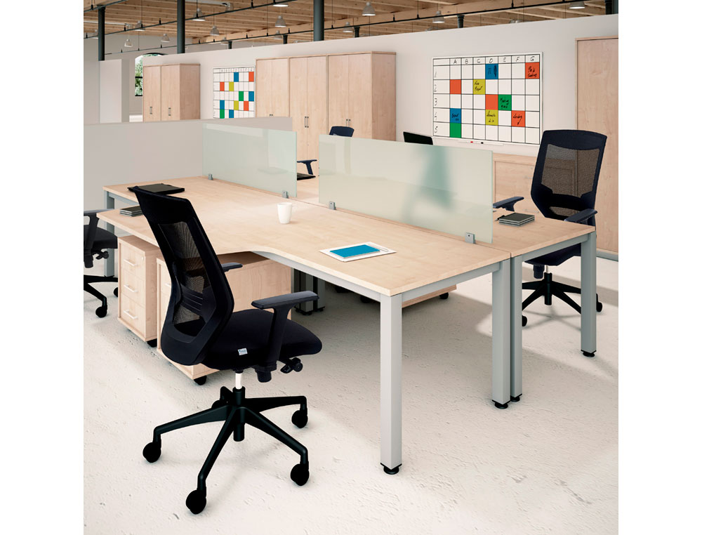 ALA PARA MESA ROCADA SERIE EXECUTIVE 160X120 CM ESQUERDA ACABAMENTO AD02 ALUMINIO/CINZA