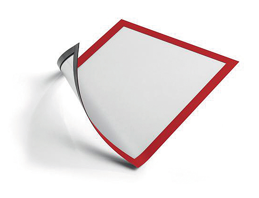 MOLDURA PORTA ANUNCIOS DURABLE MAGNETICO DIN A4 DORSO ADESIVO REMOVIVEL COR VERMELHO PACK DE 5 UNIDADES