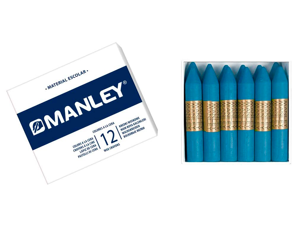 LAPIS DE CERA MANLEY UNICOLOR AZUL COBALTO N? 20 CAIXA DE 12