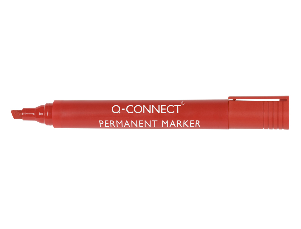 MARCADOR Q-CONNECT PERMANENTE VERMELHO PONTA BISELADA 5.0 MM