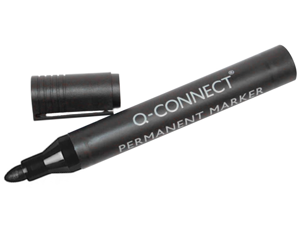 MARCADOR Q-CONNECT PERMANENTE PRETO PONTA REDONDA 3.0 MM