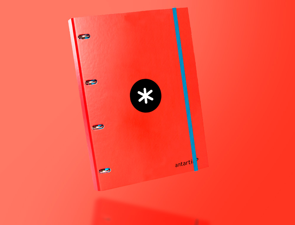 PASTA ANTARTIK COM RECARGA DIN A4 QUADRICULA 5MM FORRADA 4 ANEIS 25MM COR VERMELHO