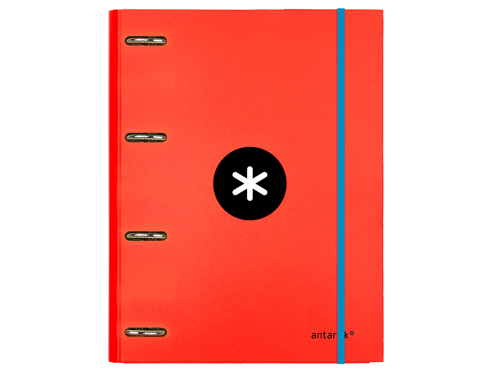PASTA ANTARTIK COM RECARGA DIN A4 QUADRICULA 5MM FORRADA 4 ANEIS 25MM COR VERMELHO