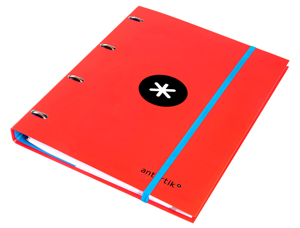 PASTA ANTARTIK COM RECARGA DIN A4 QUADRICULA 5MM FORRADA 4 ANEIS 25MM COR VERMELHO