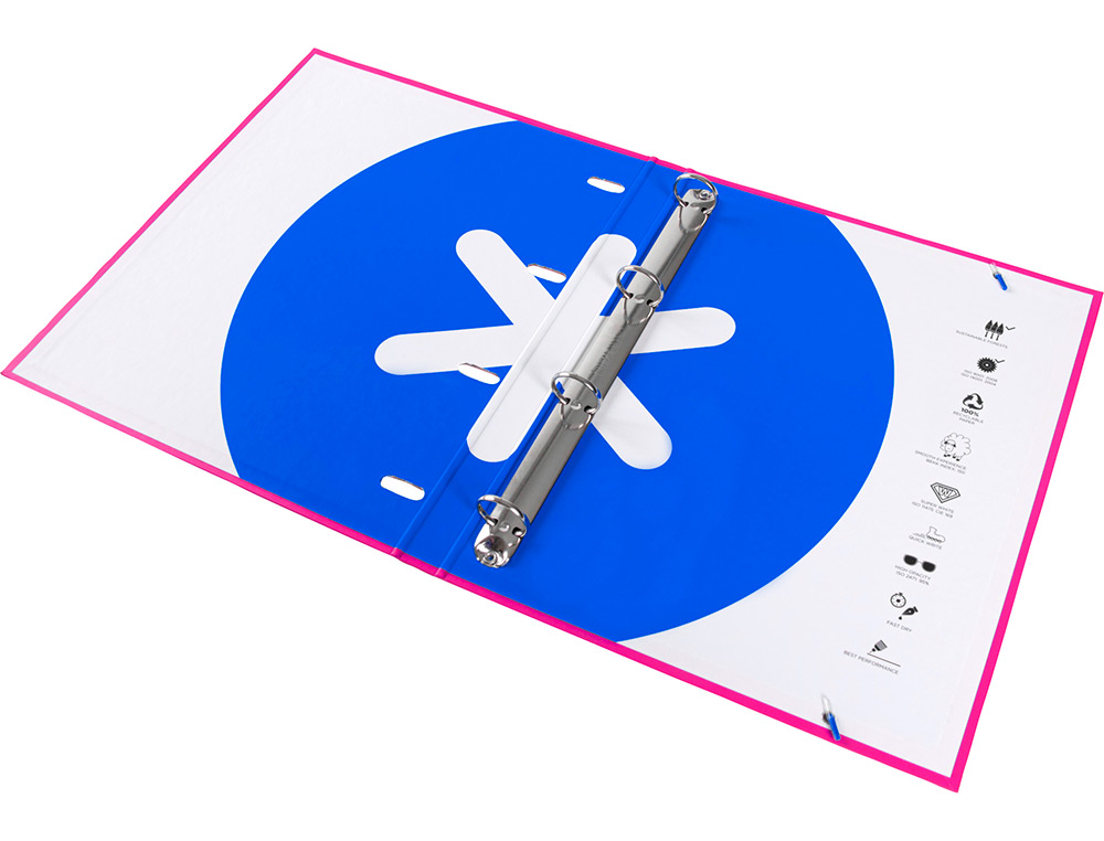 PASTA ANTARTIK COM RECARGA DIN A4 QUADRICULA 5MM FORRADA 4 ANEIS 25MM COR ROSA