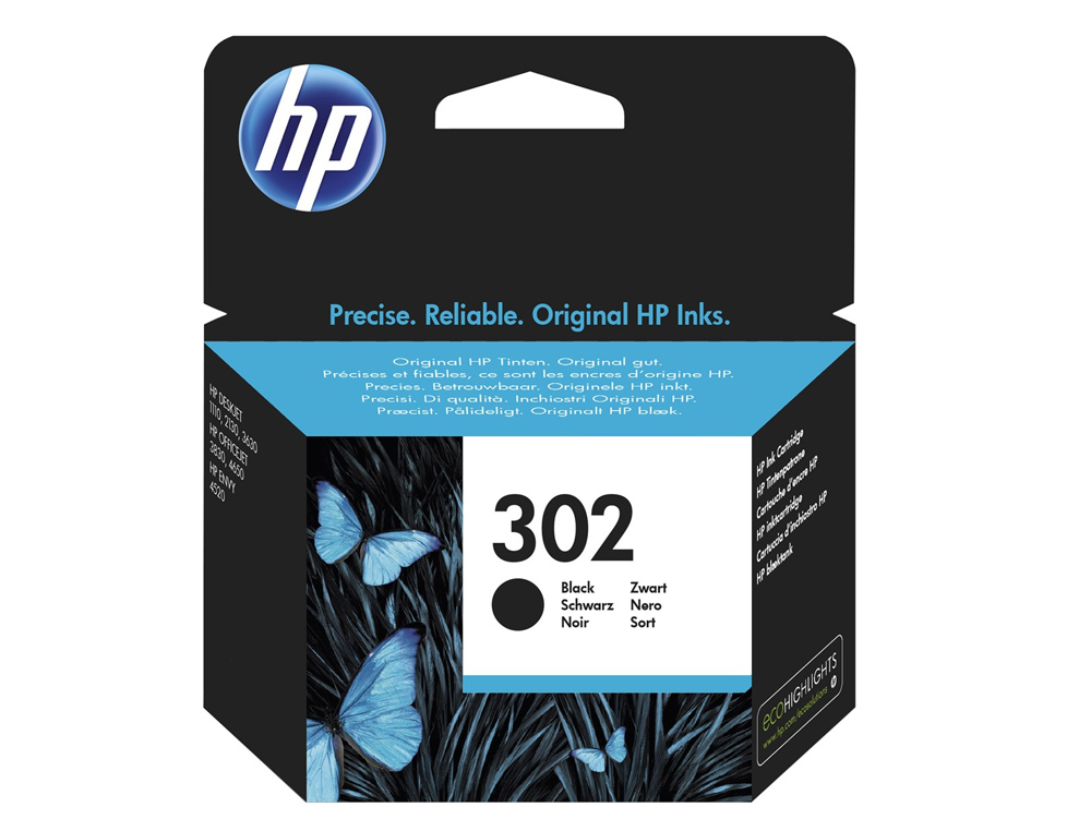 TINTEIRO HP 302 DESKJET 1110 / 2130 / 3630 OFFICEJET 3830 / 4650 ENVY 4520 PRETO 190 PAG