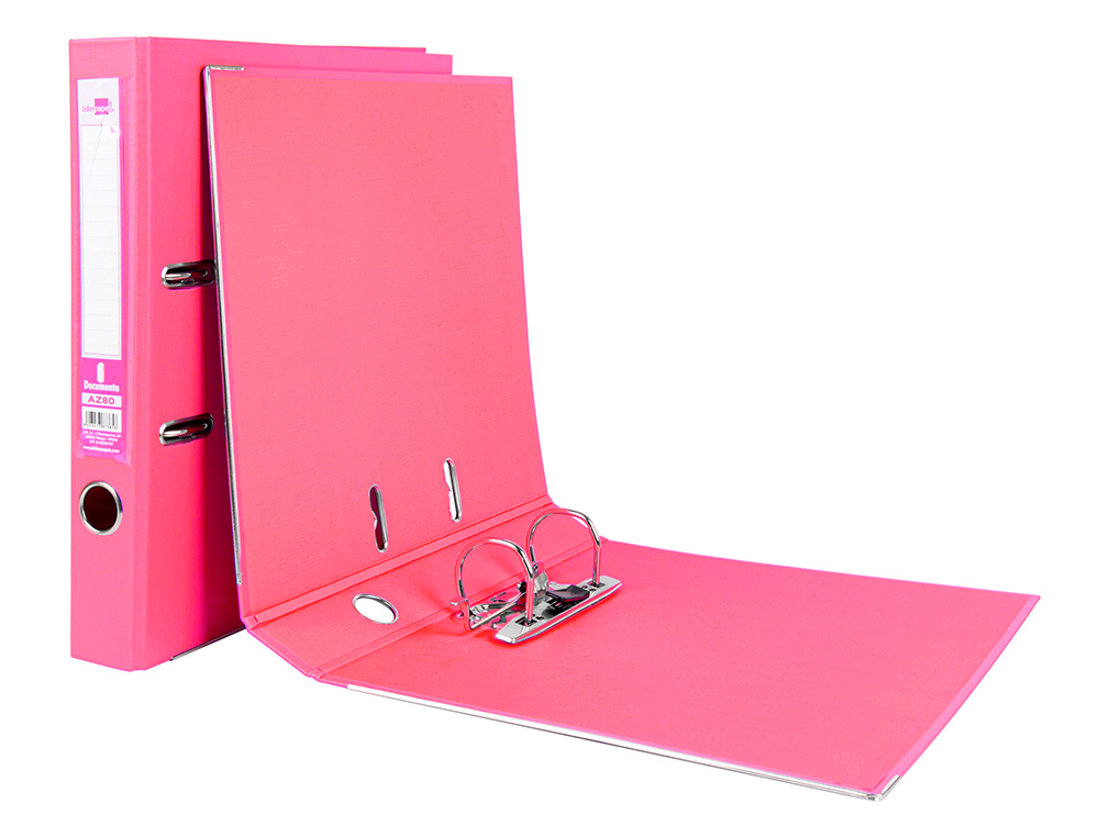 PASTA DE ARQUIVO DE ALAVANCA LIDERPAPEL DOCUMENTA PVC DIN A4 LOMBADA 52 MM ROSA