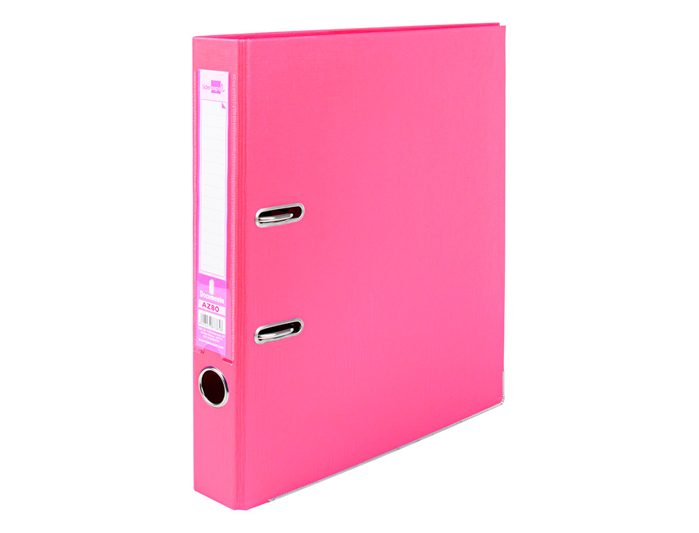 PASTA DE ARQUIVO DE ALAVANCA LIDERPAPEL DOCUMENTA PVC DIN A4 LOMBADA 52 MM ROSA