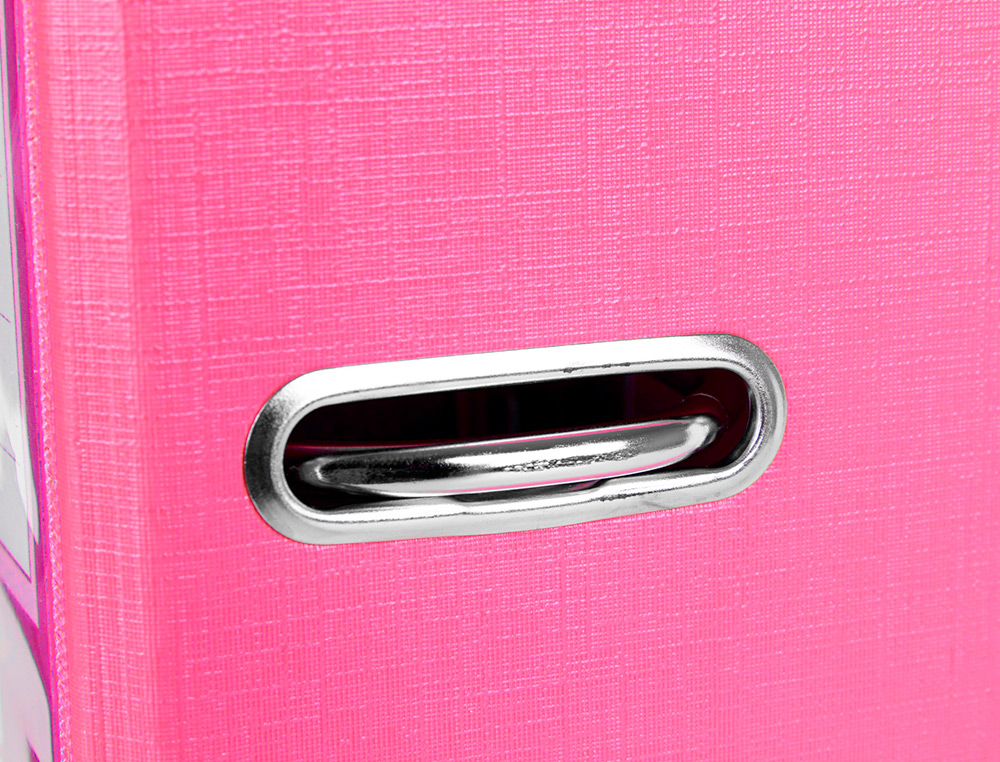 PASTA DE ARQUIVO DE ALAVANCA LIDERPAPEL DOCUMENTA PVC FOLIO LOMBADA 75 MM ROSA