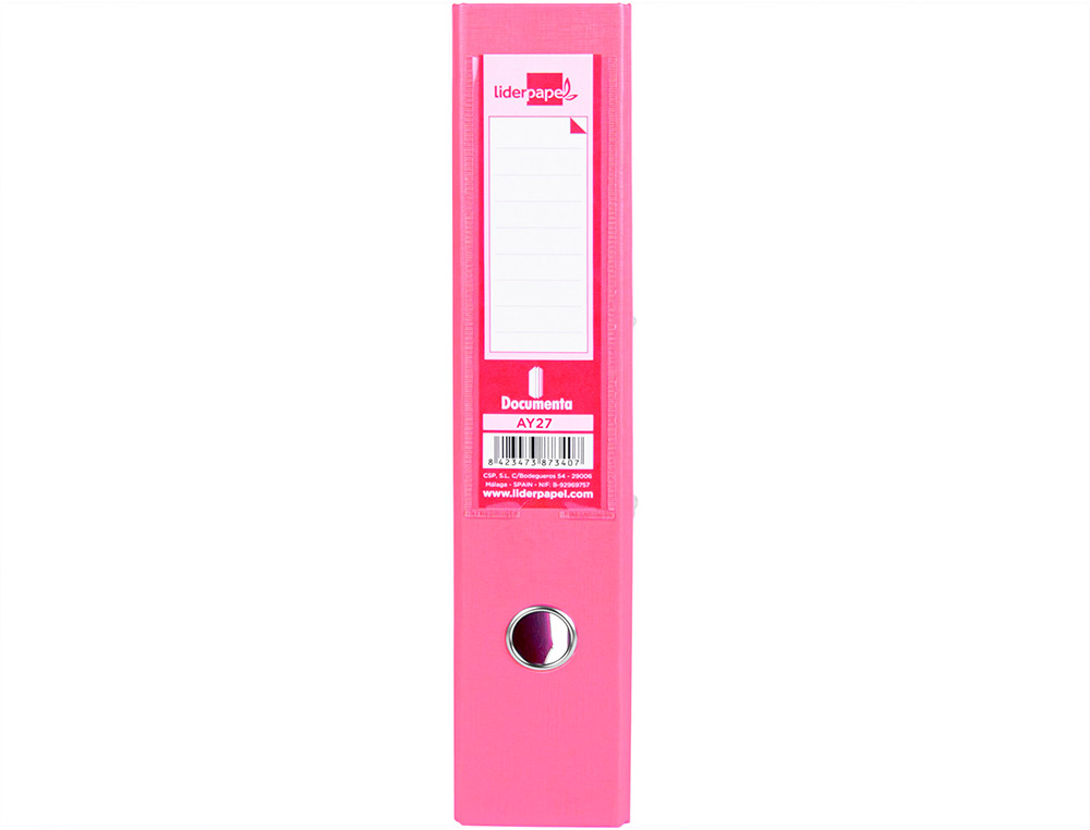 PASTA DE ARQUIVO DE ALAVANCA LIDERPAPEL DOCUMENTA PVC FOLIO LOMBADA 75 MM ROSA