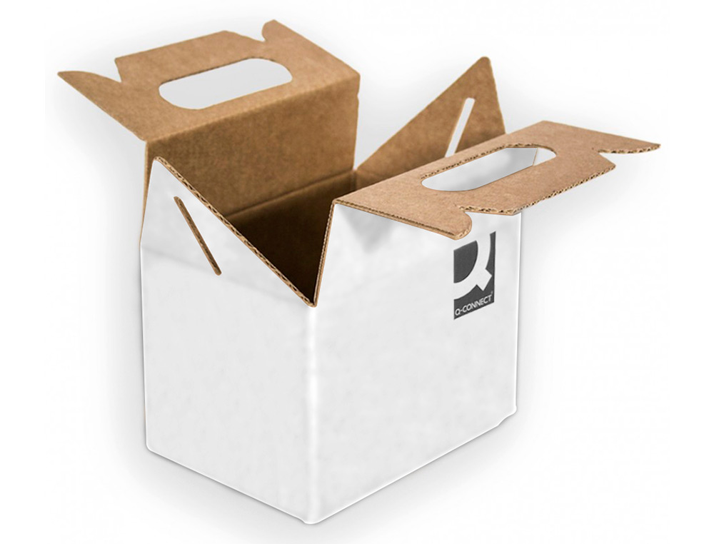 CAIXA TIPO MALA COM ASA Q-CONNECT CARTAO PARA ENVIO E TRANSPORTE COR BRANCO 354X120X258 MM