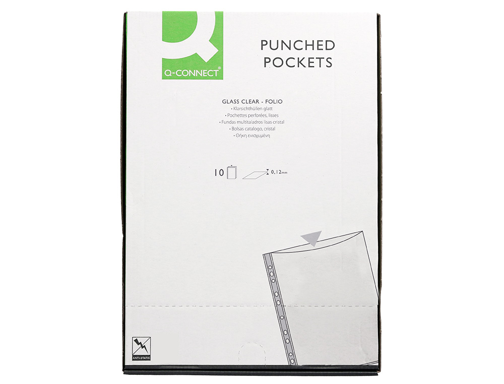 BOLSA CATALOGO/MICA Q-CONNECT FOLIO 120 MICRONS CRISTAL BOLSA DE 10 UNIDADES