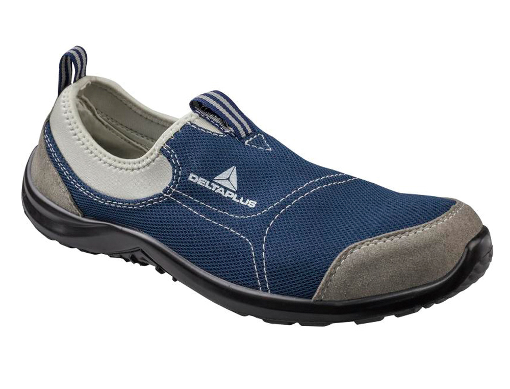 SAPATOS DE SEGURANCA DELTAPLUS DE POLIESTER E ALGODAO COM PALMILHA E PONTEIRA DE ACO COR AZUL MARINHO TAMANHO 39