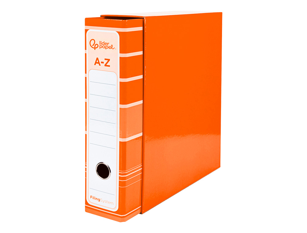 PASTA DE ARQUIVO DE ALAVANCA LIDERPAPEL FILING SYSTEM CARTAO FORRADO DIN A4 COM CAIXA LARANJA