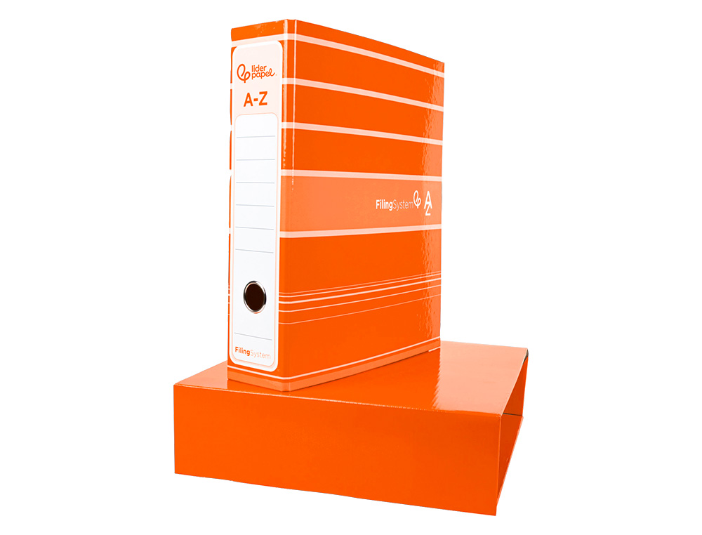 PASTA DE ARQUIVO DE ALAVANCA LIDERPAPEL FILING SYSTEM CARTAO FORRADO DIN A4 COM CAIXA LARANJA