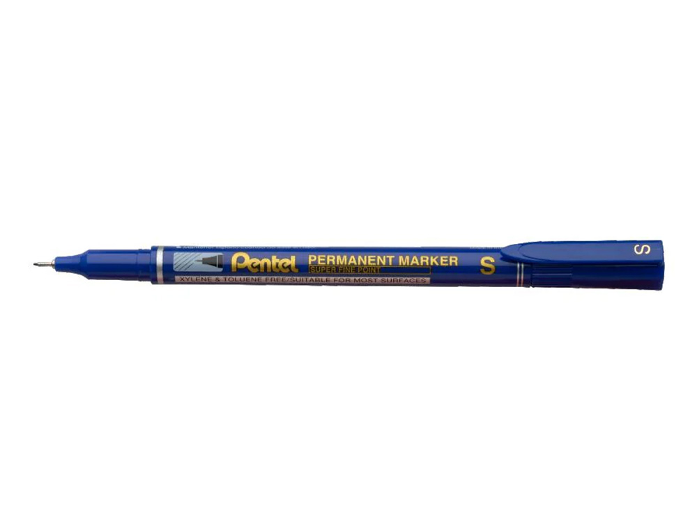 MARCADOR PENTEL PARA ACETATO RETROPROJECAO PERMANENTE NFS410 PONTA EXTRA FINA DE 0,64 MM COR AZUL