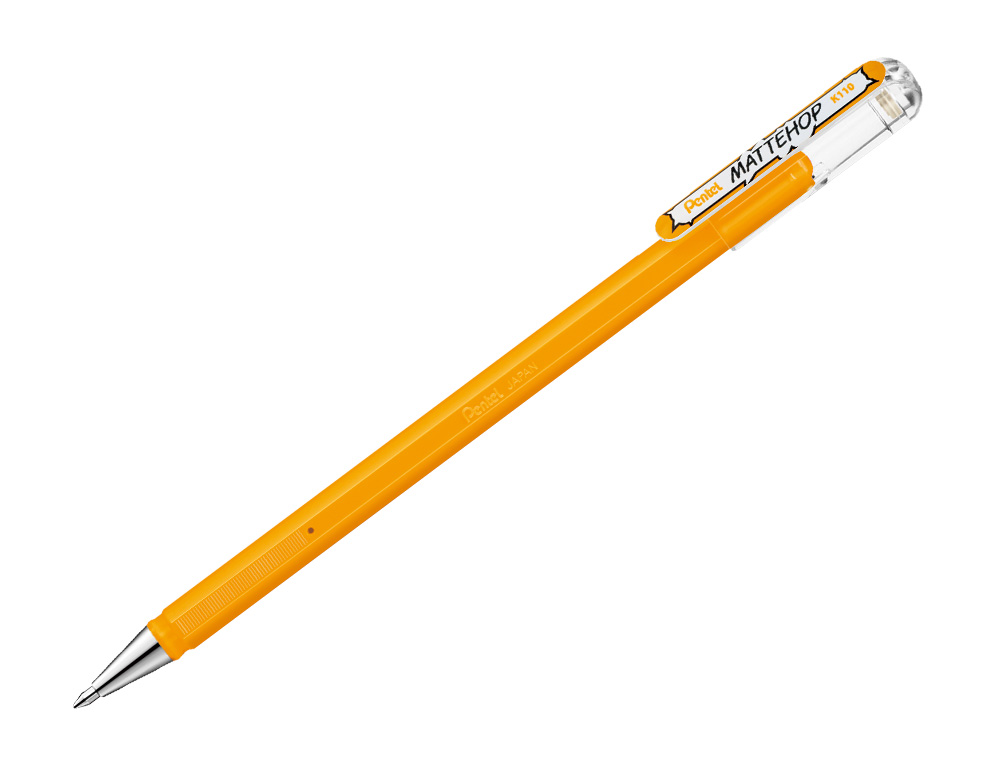 ROLLER GEL PENTEL K110 MATTEHOP COR AMARELO LARANJA PONTA DE 1 MM