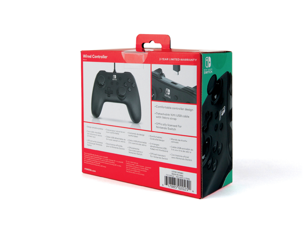 COMANDO NINTENDO COM CABO POWER A PARA SWITCH PRETO