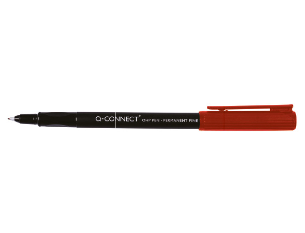 MARCADOR Q-CONNECT RETOPROJECAO PONTA FIBRA SUPER FINA REDONDA 0.5 MM PERMANENTE VERMELHO