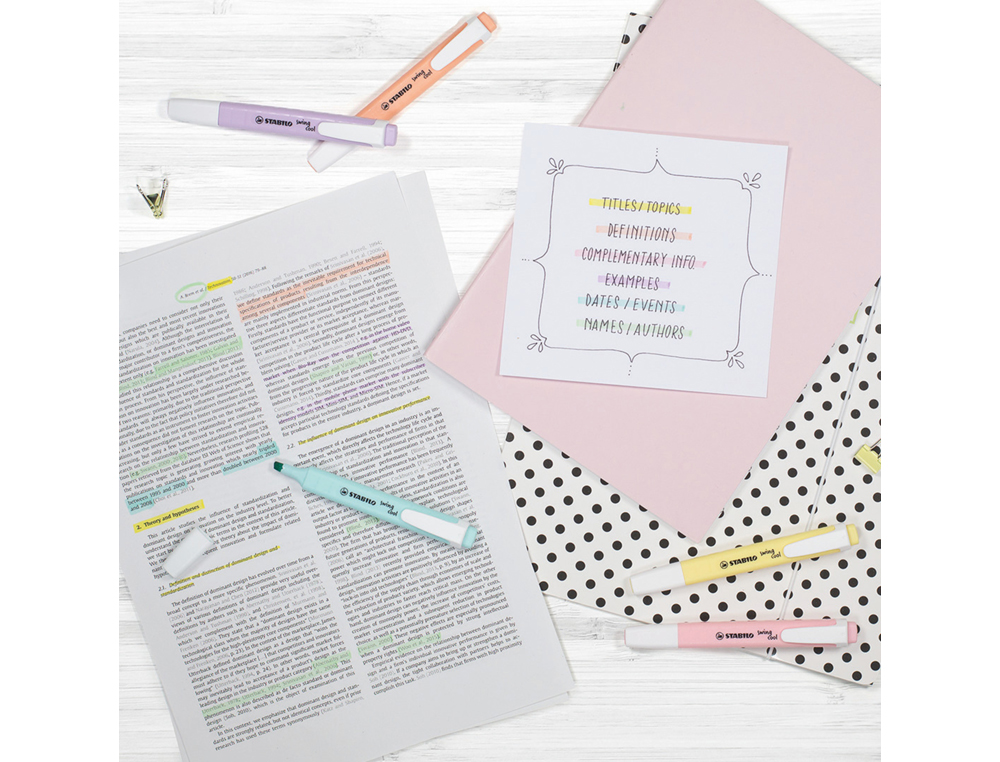 MARCADOR FLUORESCENTE STABILO SWING COOL PASTEL ROSA