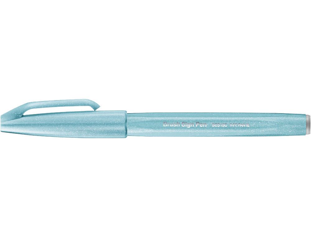 CANETA PINCEL PENTEL TOUCH PARA CALIGRAFIA COR AZUL PALIDO PASTEL