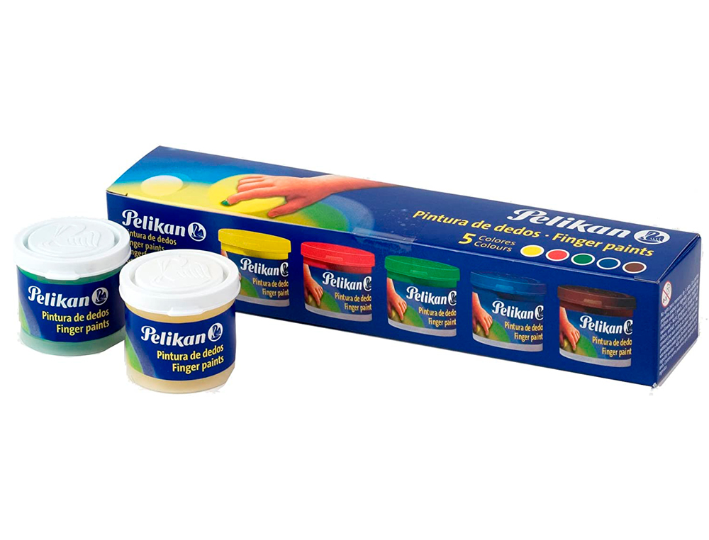 PINTURA DE DEDOS PELIKAN 40 ML SET DE 5 CORES SORTIDAS