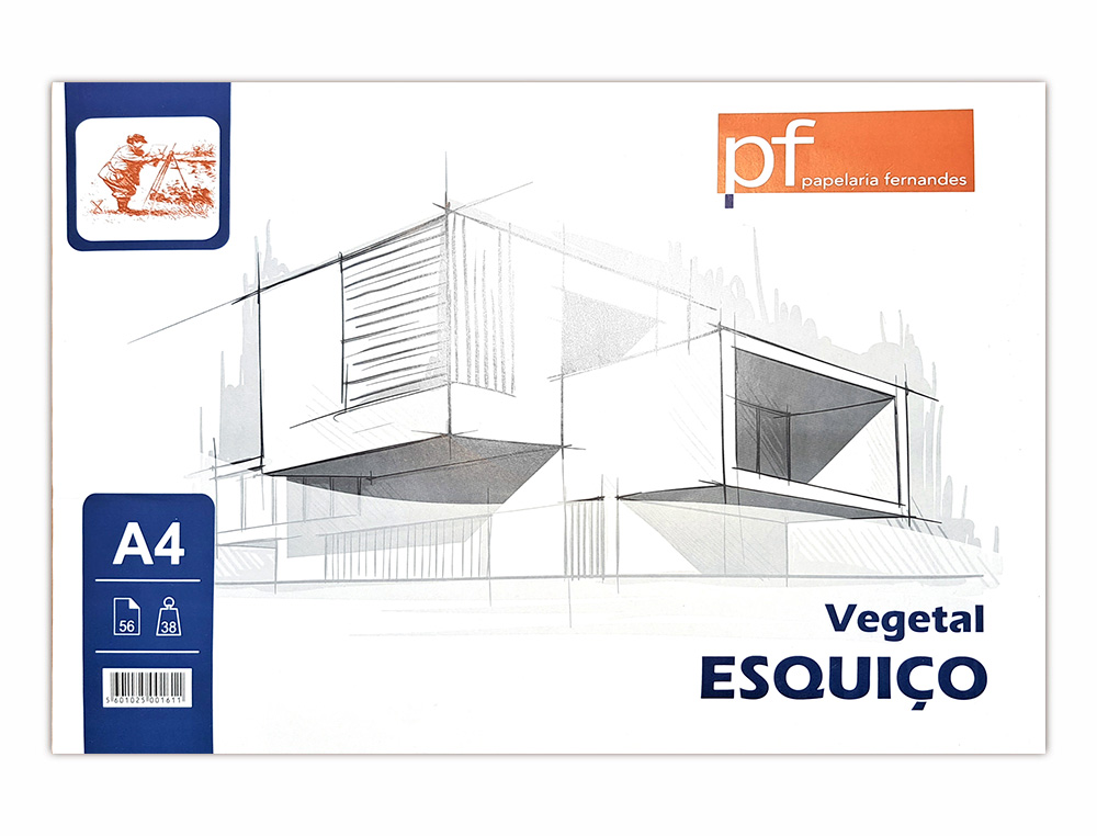 BLOCO DE PAPEL VEGETAL PAPELARIA FERNANDES ESQUIO A4 38 GR 56 FOLHAS