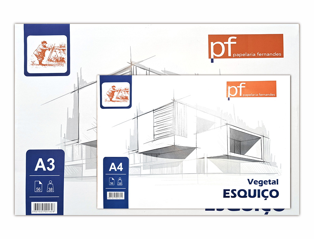 BLOCO DE PAPEL VEGETAL PAPELARIA FERNANDES ESQUIO A4 38 GR 56 FOLHAS