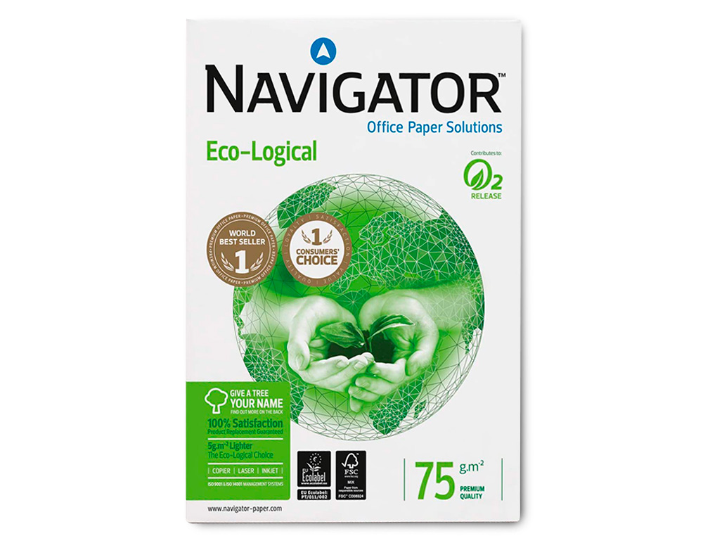 PAPEL FOTOCOPIA NAVIGATOR DIN A4 75 GR EMBALAGEM DE 500 FOLHAS