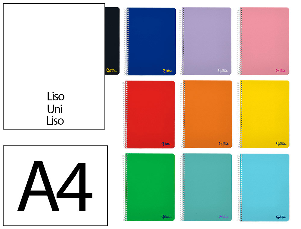 CADERNO ESPIRAL LIDERPAPEL SMART DIN A4 CAPA SUAVE 80 F 75 GR LISO SEM MARGEM CORES SORTIDAS