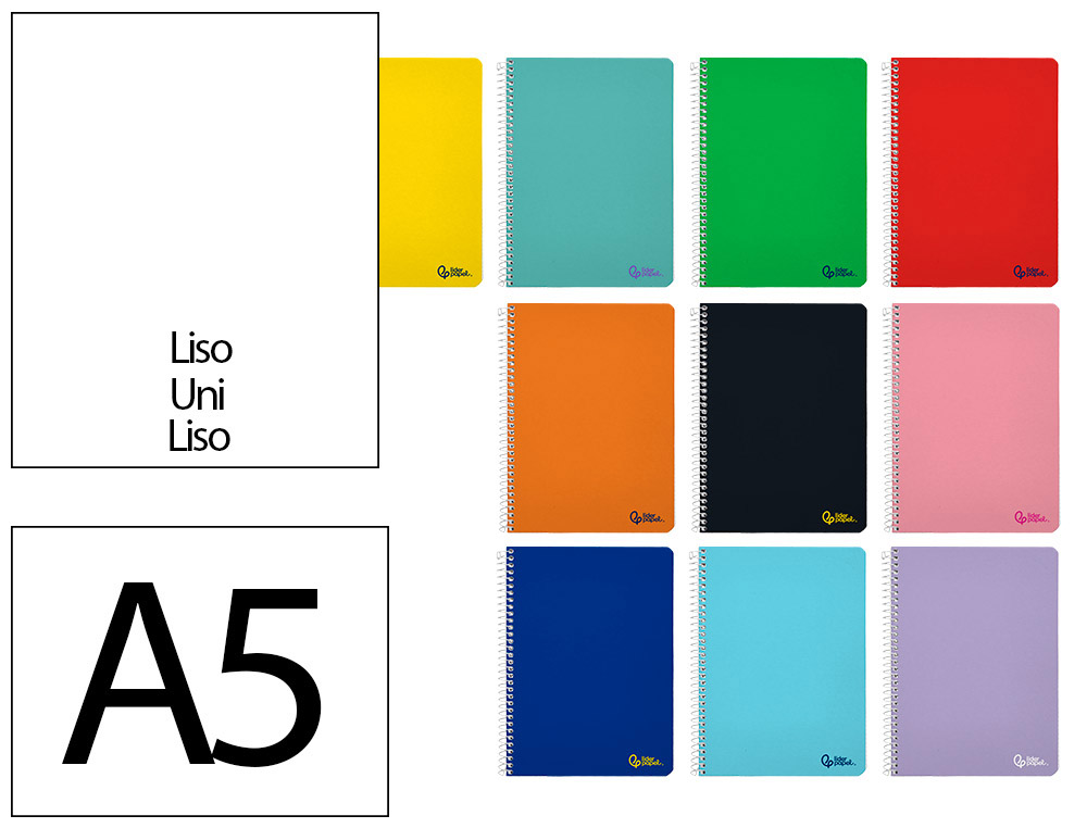 CADERNO ESPIRAL LIDERPAPEL SMART DIN A5 CAPA SUAVE 80 F 75 GR LISO SEM MARGEM CORES SORTIDAS