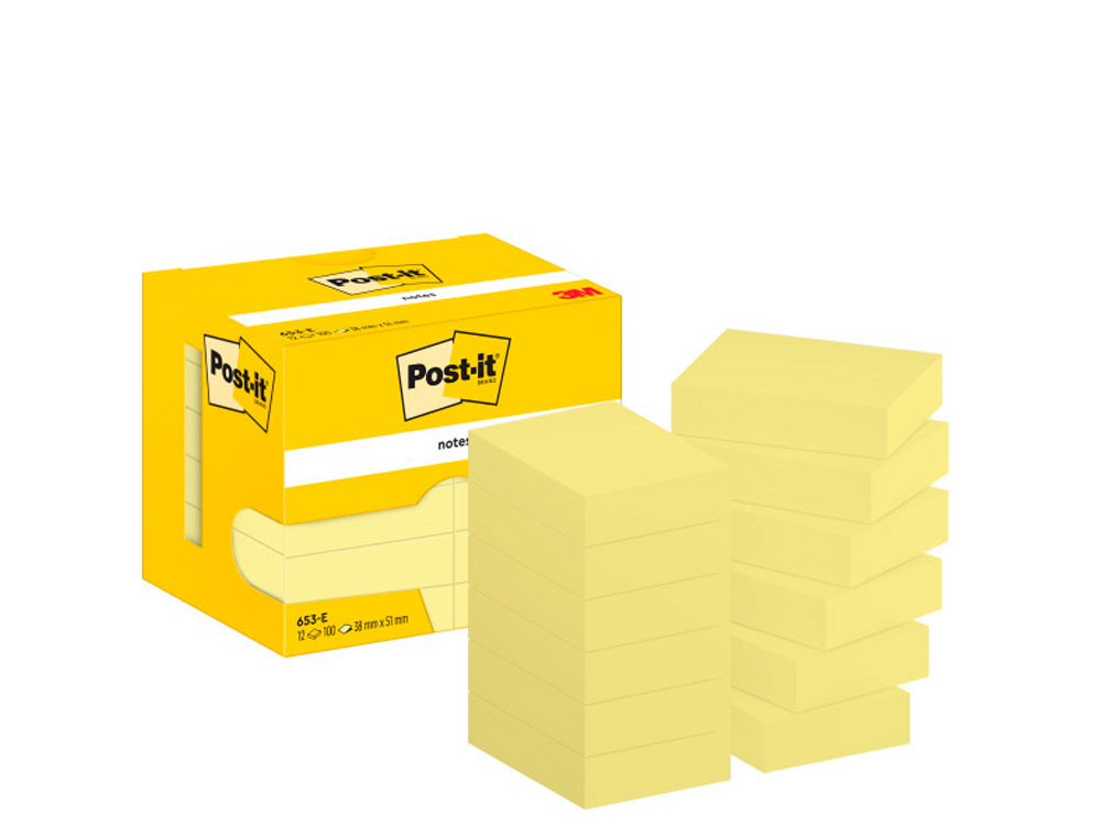 BLOCO DE NOTAS ADESIVAS POST-IT POST-IT AMARELO 50 X 38 MM