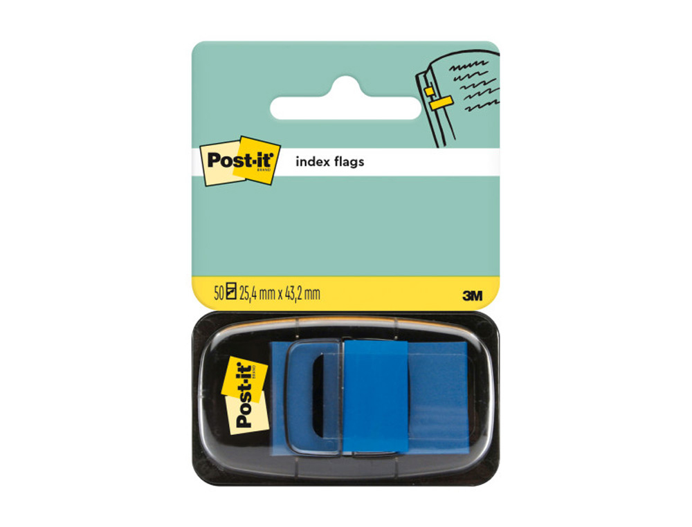 BANDAS SEPARADORAS POST-IT INDEX 3M, 25,4X43,1 MM AZUL DISPENSADOR DE 50 UNIDADES