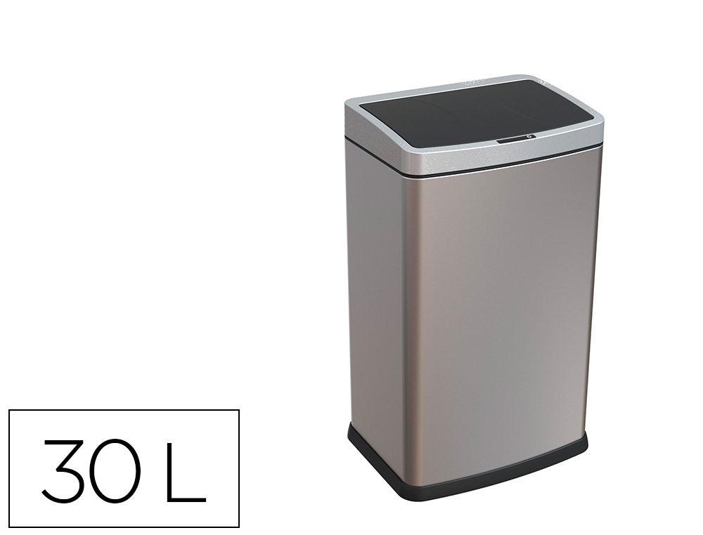 CESTO DE PAPEIS Q-CONNECT METALICO COM SENSOR AUTOMATICO CAPACIDADE 30 LITROS