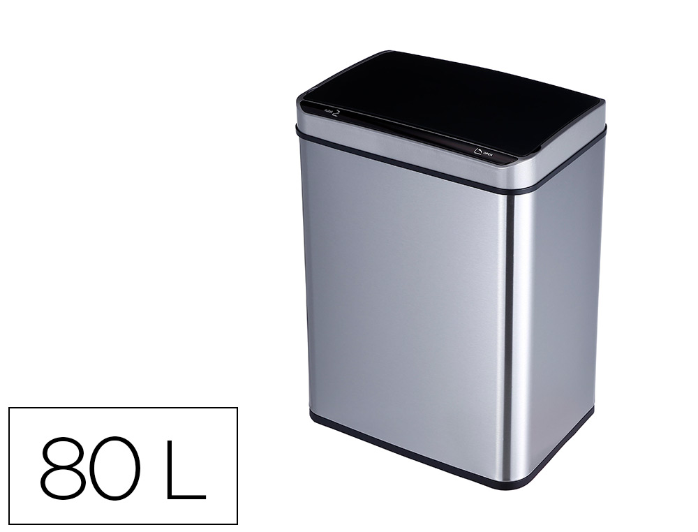 CESTO DE PAPEIS Q-CONNECT METALICO COM SENSOR AUTOMATICO CAPACIDADE 80 LITROS