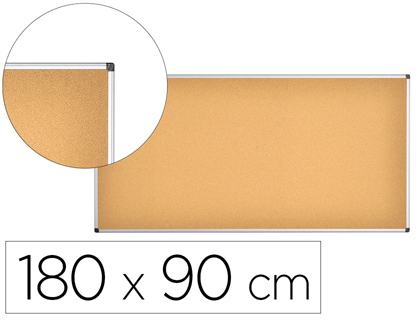 QUADRO DE CORTICA Q-CONNECT MOLDURA EM ALUMINIO 180X90 CM
