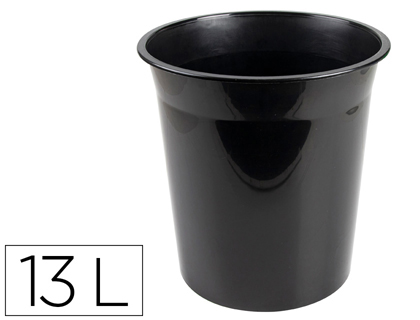 CESTO PLASTICO Q-CONNECT PRETO OPACO 13 LITROS