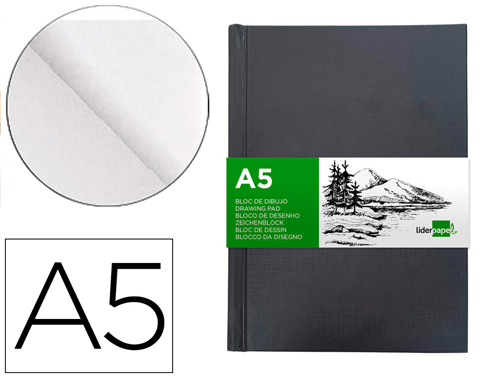 CADERNO DIARIO ENCADERNADO LIDERPAPEL DIN A5 210X148 MM 100 FOLHAS 100 GR COR PRETA