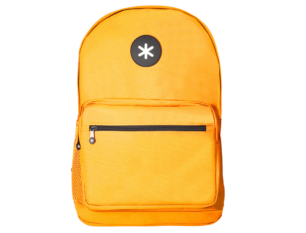 MOCHILA ANTARTIK COM ASA E BOLSO FRONTAL COM FECHO COR MOSTARDA 320X140X430 MM