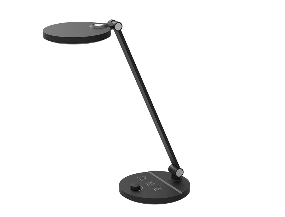 CANDEEIRO DE ESCRITORIO Q-CONNECT SECRETARIA PROFISSIONAL ABS 80 LEDS 7 W COM INTERRUPTOR COR PRETO