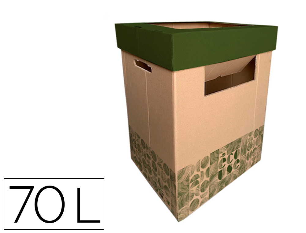 CESTO DE PAPEIS RECICLAGEM LIDERPAPEL CARTAO DUPLO 100% RECICLADO E RECICLAVEL 450X350X650 MM