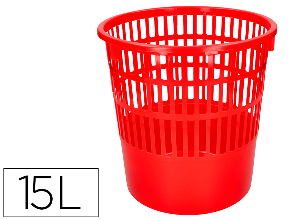 CESTO PLASTICO Q-CONNECT VERMELHO 15 LITROS