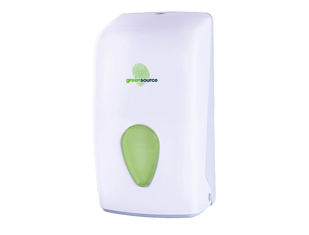 DISPENSADOR PAPEL HIGIENICO BUNZL GREENSOURCE DOBRADO ZIG-ZAG FABRICADO EM ABS COR BRANCO