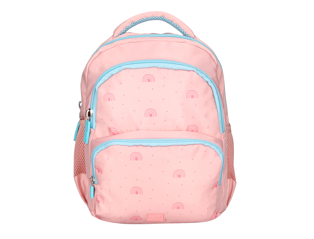 MOCHILA ESCOLAR LIDERPAPEL MULTIBOLSO INFANTIL DESENHO ARCO IRIS 350X110X270 MM