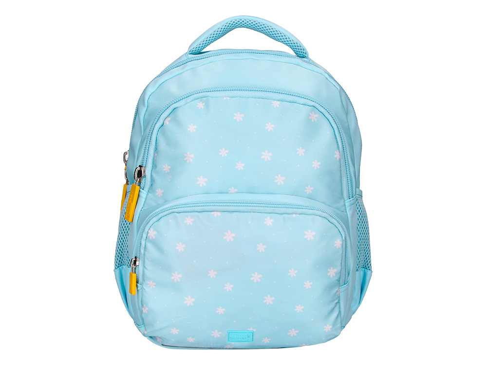 MOCHILA ESCOLAR LIDERPAPEL MULTIBOLSO INFANTIL DESENHO FLORES 350X110X270 MM