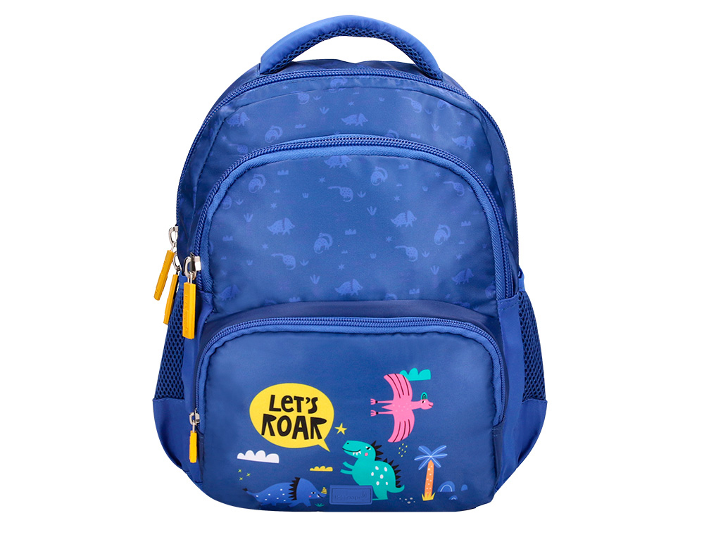 MOCHILA ESCOLAR LIDERPAPEL MULTIBOLSO INFANTIL DESENHO DINOSSAUROS 350X110X270 MM