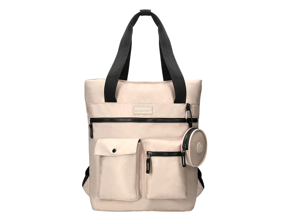MOCHILA ANTARTIK BOLSO CASUAL COR BEGE 400X120X390 MM